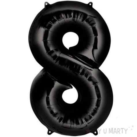 balon foliowy cyfra 8 czarny amscan 34 dgt