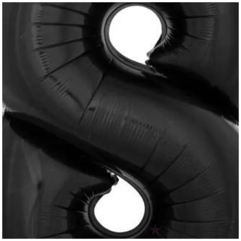 balon foliowy cyfra 8 czarny funny fashion 40 dgt