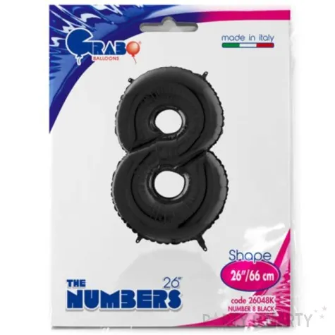 balon foliowy cyfra 8 czarny grabo 26 dgt