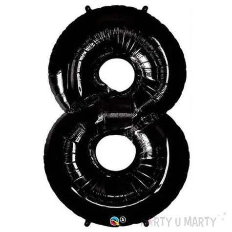 balon foliowy cyfra 8 czarny qualatex 42 dgt