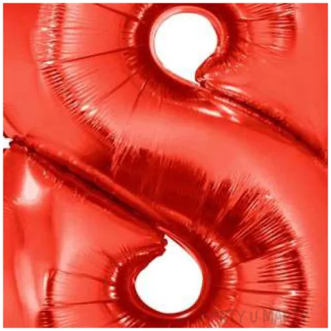 balon foliowy cyfra 8 czerwony funny fashion 40 dgt
