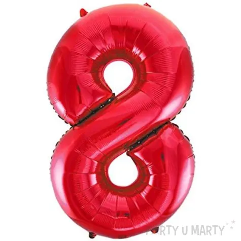 balon foliowy cyfra 8 czerwony unique 34 dgt
