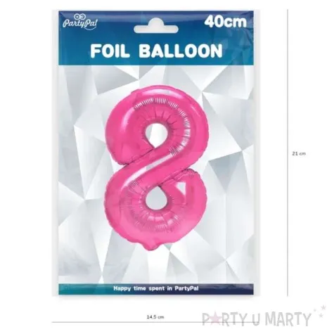 balon foliowy cyfra 8 fuksja partypal 16 dgt