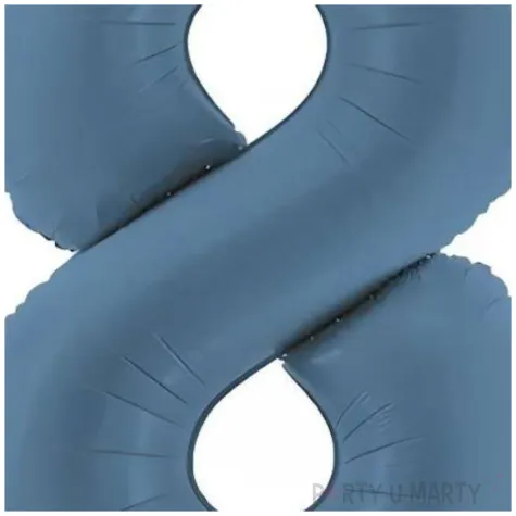 balon foliowy cyfra 8 granatowy matowy dekoracja na urodziny osiemnastke 34 dgt