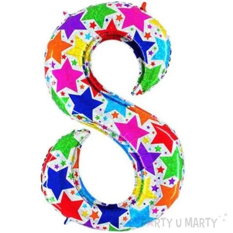balon foliowy cyfra 8 holograficzny betallic 40 dgt
