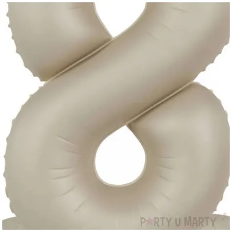 balon foliowy cyfra 8 mat stojaca kremowe latte folat 28 dgt