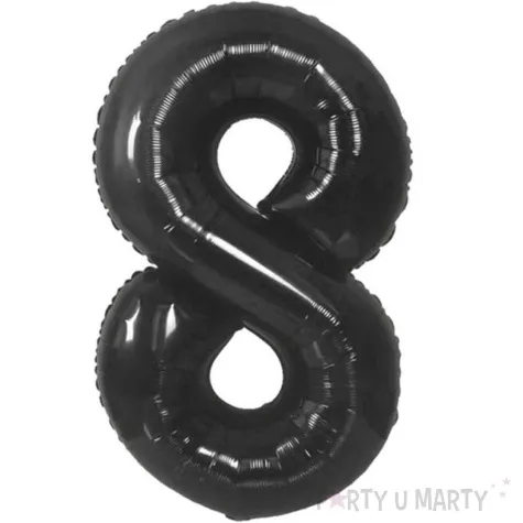 balon foliowy cyfra 8 matowa czarny godan 33 dgt