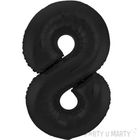balon foliowy cyfra 8 metaliczny mat czarny folat 34 dgt