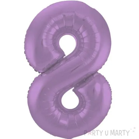 balon foliowy cyfra 8 metaliczny mat fioletowy folat 34 dgt