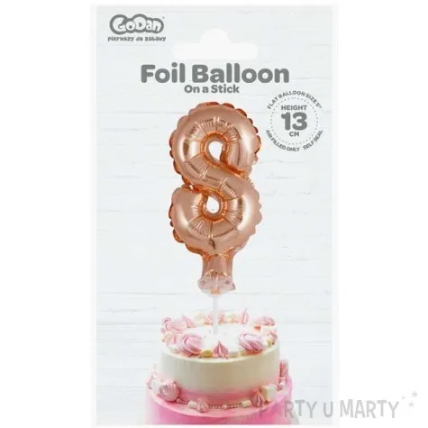 balon foliowy cyfra 8 micro rozowe zloto godan 5 dgt
