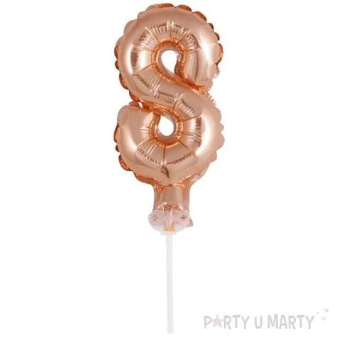 balon foliowy cyfra 8 micro rozowe zloto godan 5 dgt