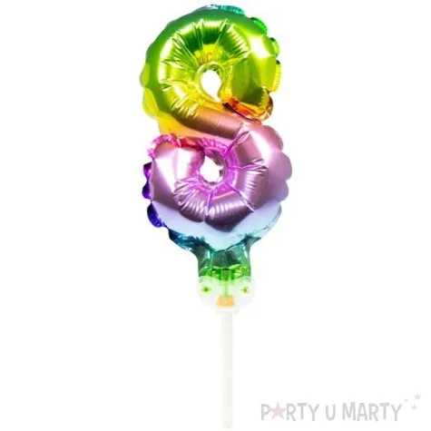 balon foliowy cyfra 8 micro teczowy folat 5 dgt