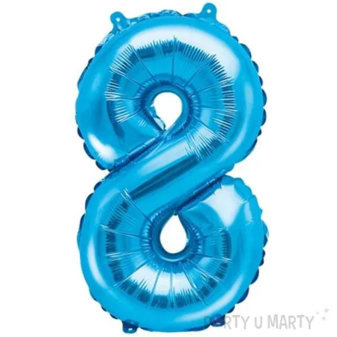 balon foliowy cyfra 8 niebieski partydeco 14 dgt