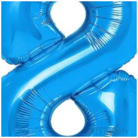 balon foliowy cyfra 8 niebieski partypal 16 dgt