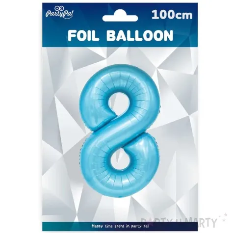 balon foliowy cyfra 8 niebieski partypal 39 dgt