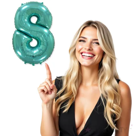 balon foliowy cyfra 8 niebieski tiffany flexmetal 34 dgt