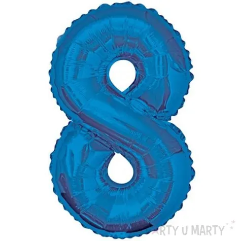 balon foliowy cyfra 8 niebieski unique 34 dgt