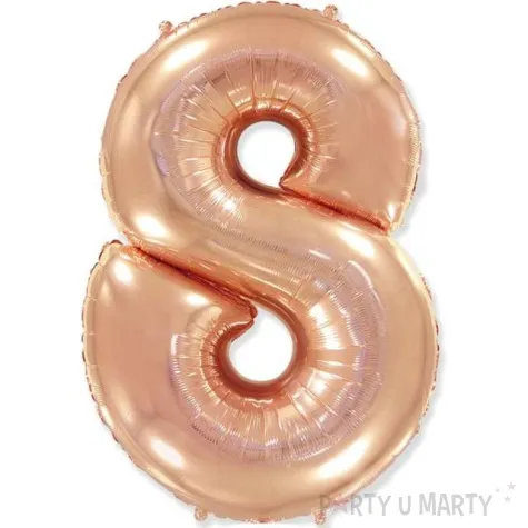 balon foliowy cyfra 8 rozowe zloto flexmetal 34 dgt