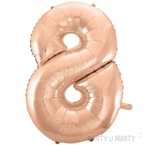 balon foliowy cyfra 8 rozowe zloto godan 45 dgt