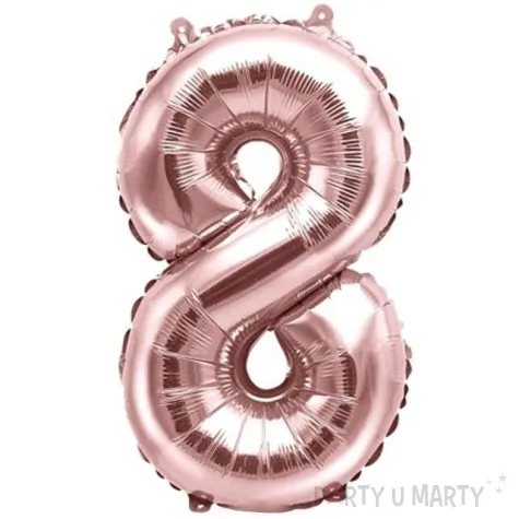 balon foliowy cyfra 8 rozowe zloto partydeco 14 dgt
