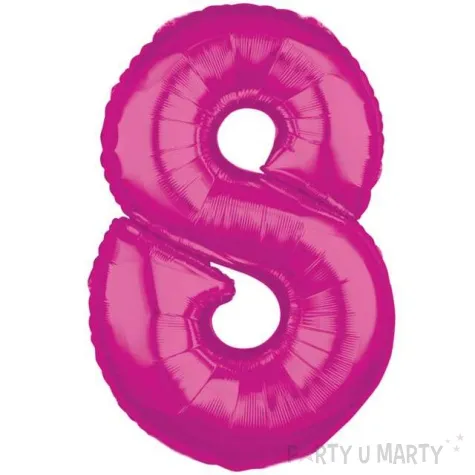 balon foliowy cyfra 8 rozowy amscan 26 dgt
