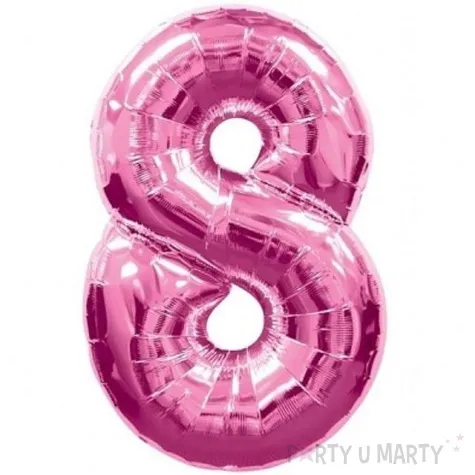 balon foliowy cyfra 8 rozowy amscan 34 dgt