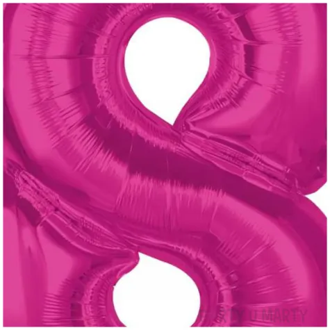balon foliowy cyfra 8 rozowy ciemny godan 36 dgt