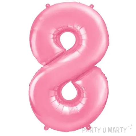 balon foliowy cyfra 8 rozowy jasny partydeco 34 dgt