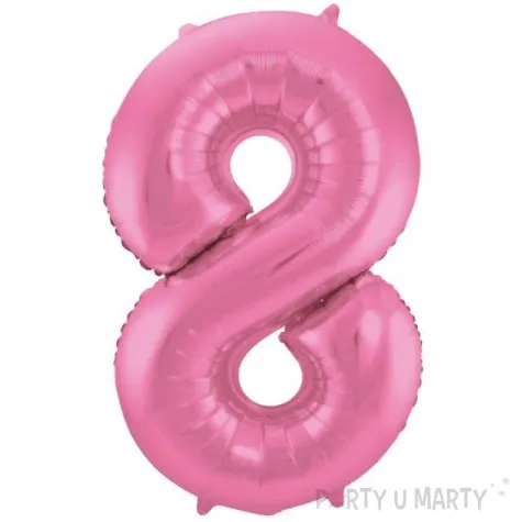 balon foliowy cyfra 8 rozowy mat folat 34 dgt