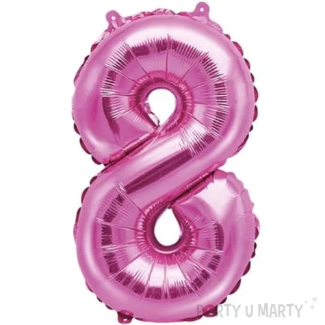 balon foliowy cyfra 8 rozowy partydeco 14 dgt