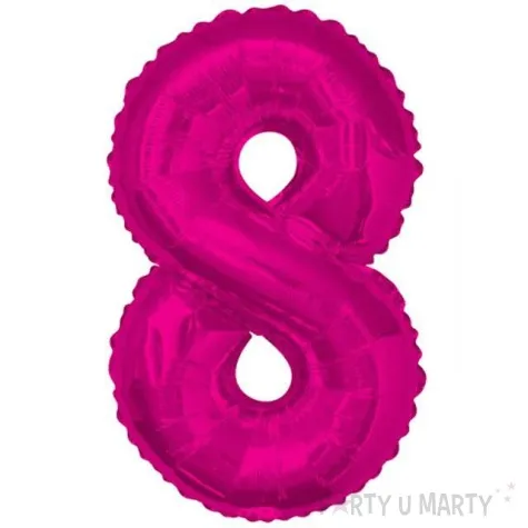 balon foliowy cyfra 8 rozowy unique 34 dgt
