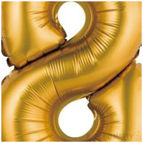 balon foliowy cyfra 8 satynowa zloty godan 14 dgt