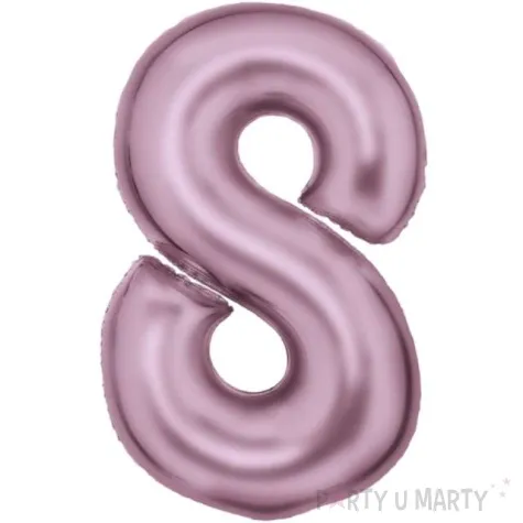 balon foliowy cyfra 8 satynowy rozowy amscan 34 dgt