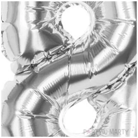 balon foliowy cyfra 8 srebrny boland 14 dgt