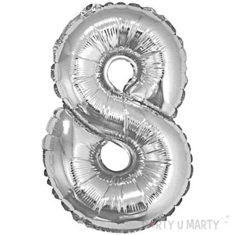 balon foliowy cyfra 8 srebrny godan 14 dgt