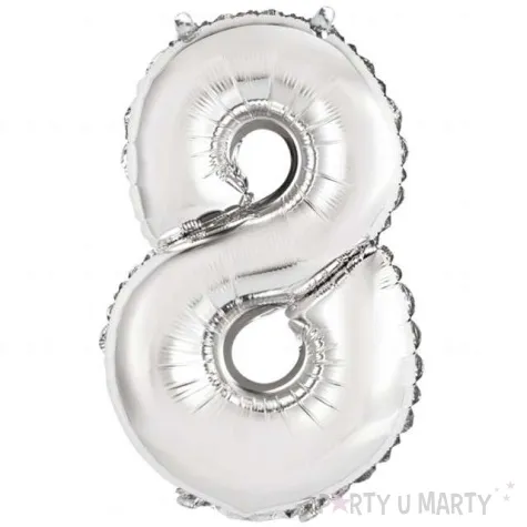 balon foliowy cyfra 8 srebrny godan 14 dgt