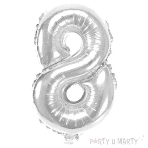 balon foliowy cyfra 8 srebrny oem 16 dgt