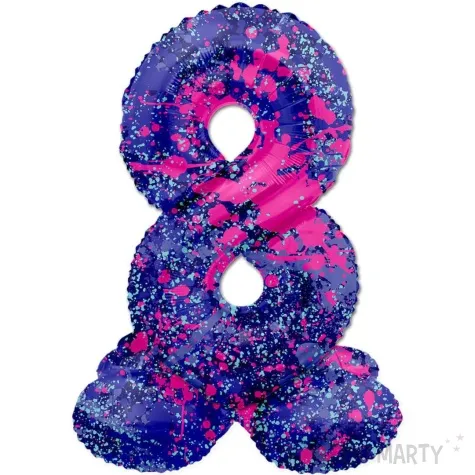balon foliowy cyfra 8 stojaca galaxy splash folat 17 dgt