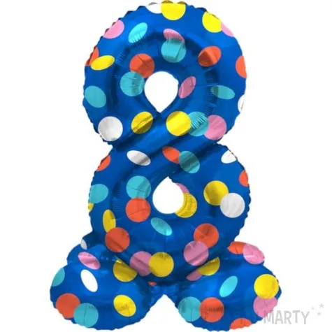 balon foliowy cyfra 8 stojaca grochy folat 28 dgt