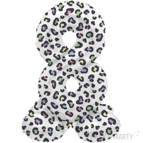 balon foliowy cyfra 8 stojaca panterka folat 17 dgt