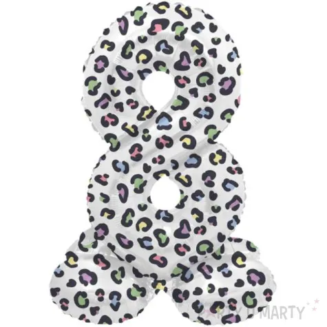 balon foliowy cyfra 8 stojaca panterka folat 28 dgt