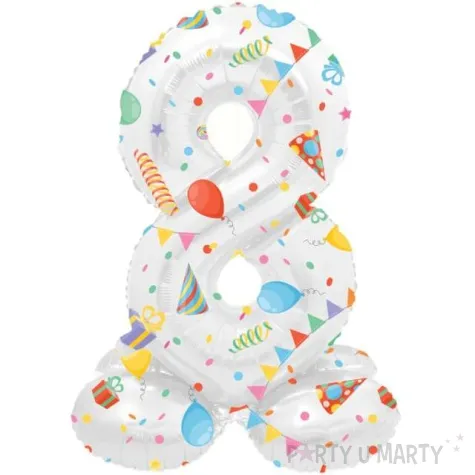 balon foliowy cyfra 8 stojaca party folat 28 dgt