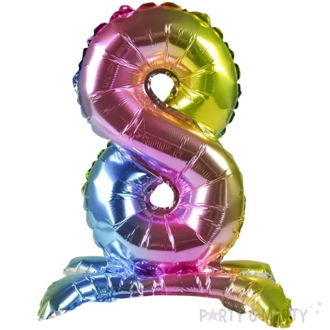 balon foliowy cyfra 8 stojaca teczowa arpex 16 dgt