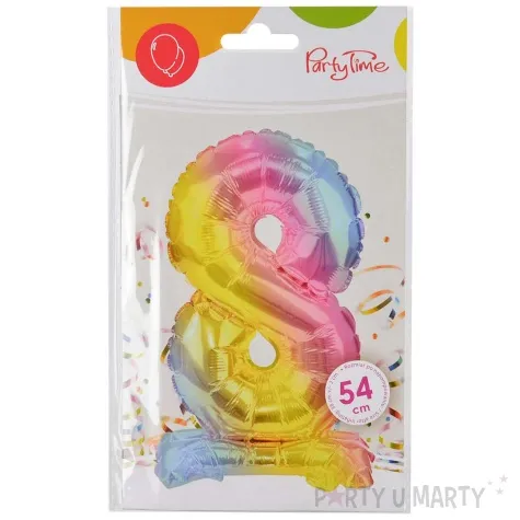 balon foliowy cyfra 8 stojaca teczowa arpex 16 dgt