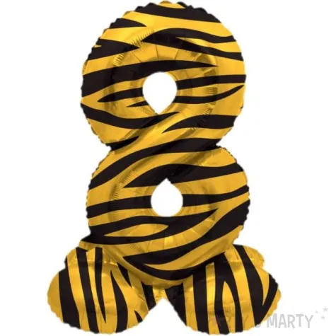 balon foliowy cyfra 8 stojaca tygrysie pregi folat 17 dgt