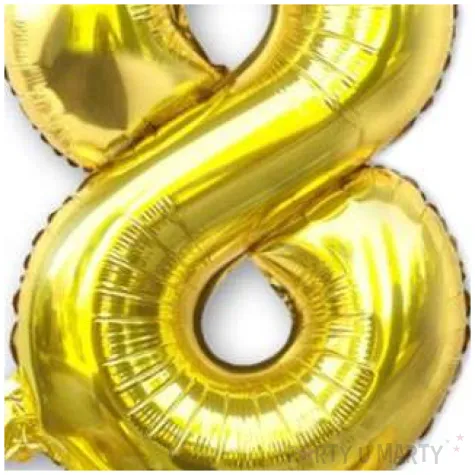 balon foliowy cyfra 8 stojaca zloty dekoracjepolska 30 dgt
