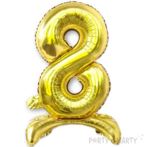 balon foliowy cyfra 8 stojaca zloty dekoracjepolska 30 dgt