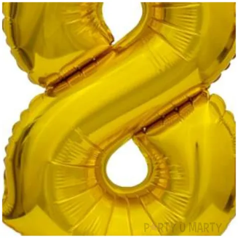 balon foliowy cyfra 8 stojaca zloty godan 15 dgt