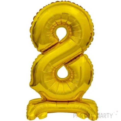 balon foliowy cyfra 8 stojaca zloty godan 15 dgt