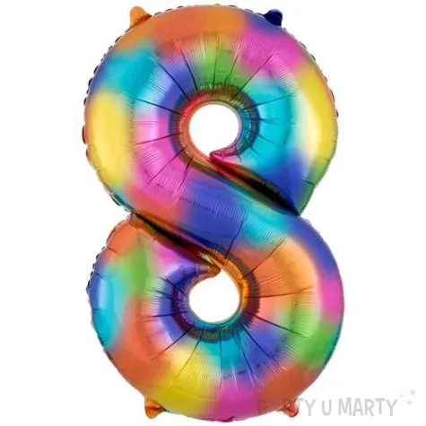 balon foliowy cyfra 8 teczowy amscan 34 dgt